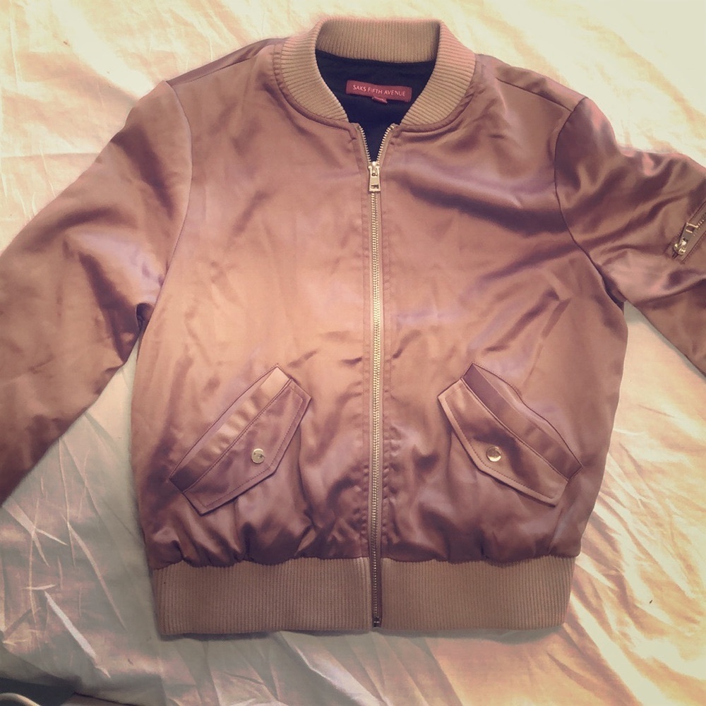 SAKS FIFITH AVE SILK LIKE ROSE COLORED JACKET